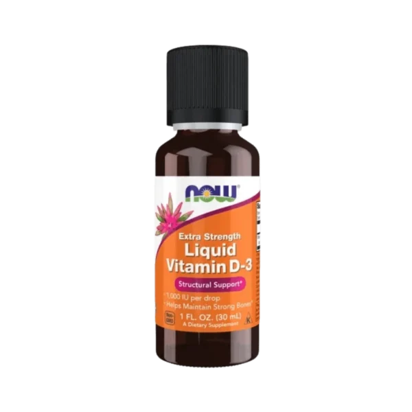 Vitamina D3 Lichida FORTE 1000 IU/picaturi, NOW Foods 30 ml