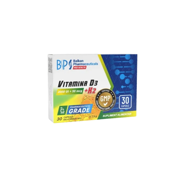 Vitamina D3+K2 30 capsule Balkan Pharmaceuticals