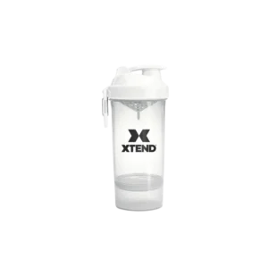 Xtend SmartShaker 800ml – Shaker fitness alb translucid cu compartimentare inteligenta