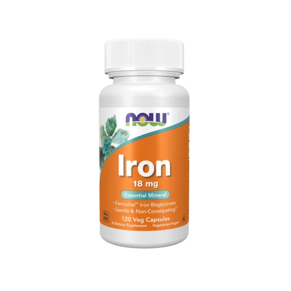 NOW Foods Iron 18mg - Fier Chelat 120 capsule vegetale