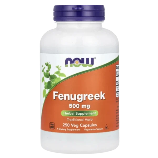 NOW Foods Fenugreek 500 mg 250 capsule vegetale - 125 portii